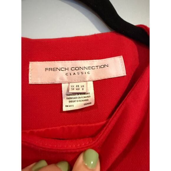 French Connection Classic Red Fit & Flare Dress – Size 8 - Picture 4 of 5